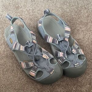KEEN Grey Sandals with Multicolor Stripes